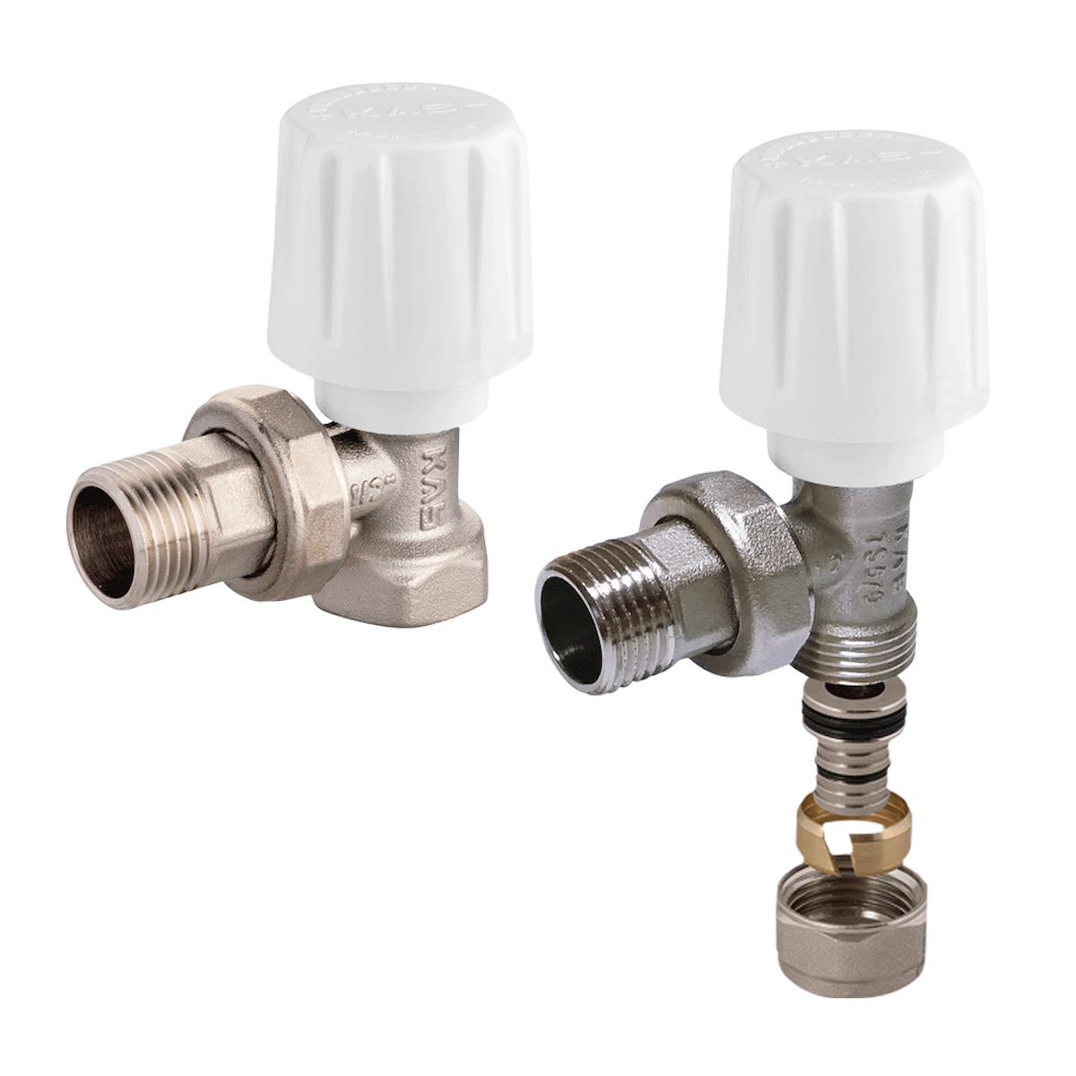 Kas Köşe Radyatör Vana Tip6 1/2'' - 16x2 Pex-B Bağlantılı