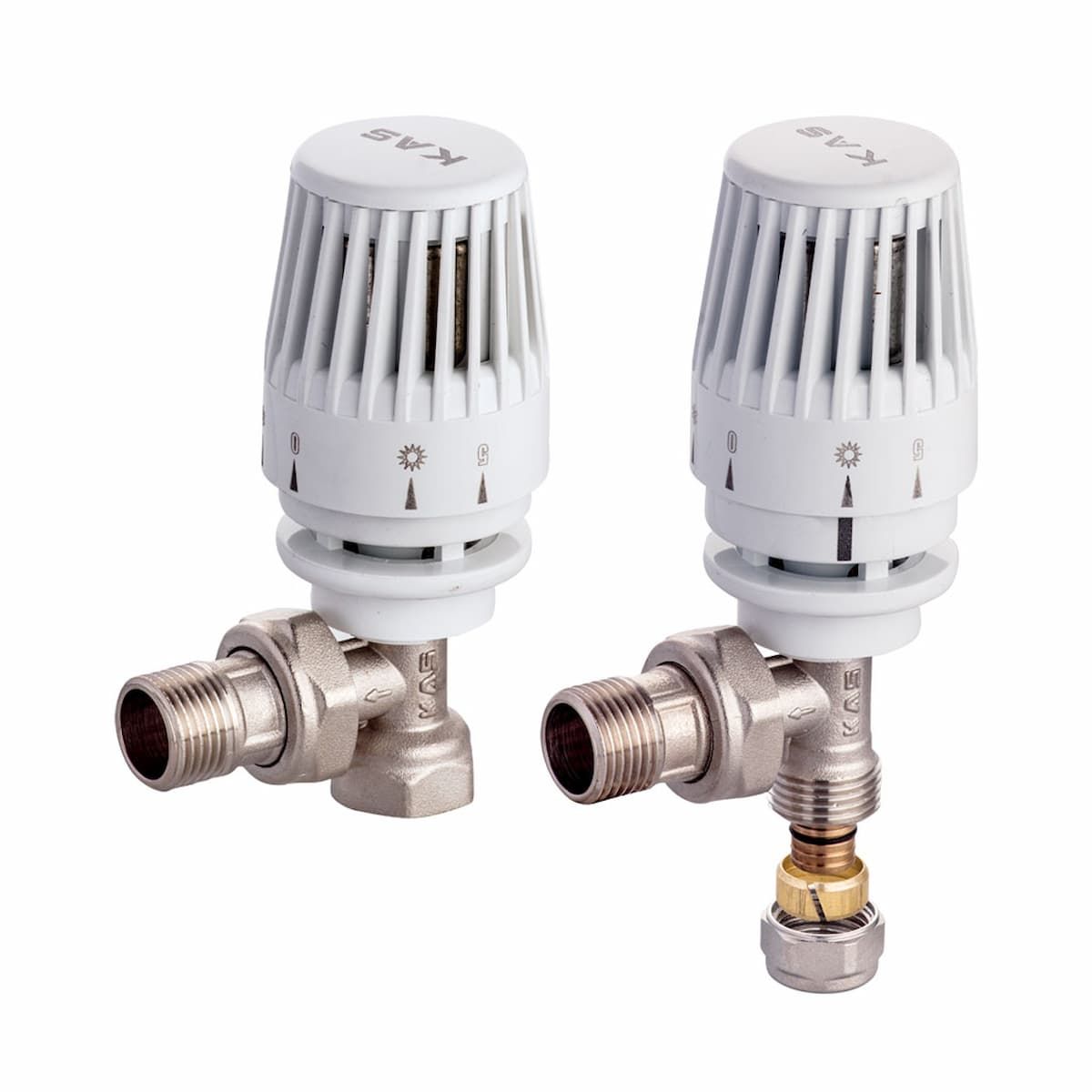 Kas Köşe Termostatik Radyatör Vanası (Jaklı) 1/2''- 16x2 Pex-B Bağlantılı