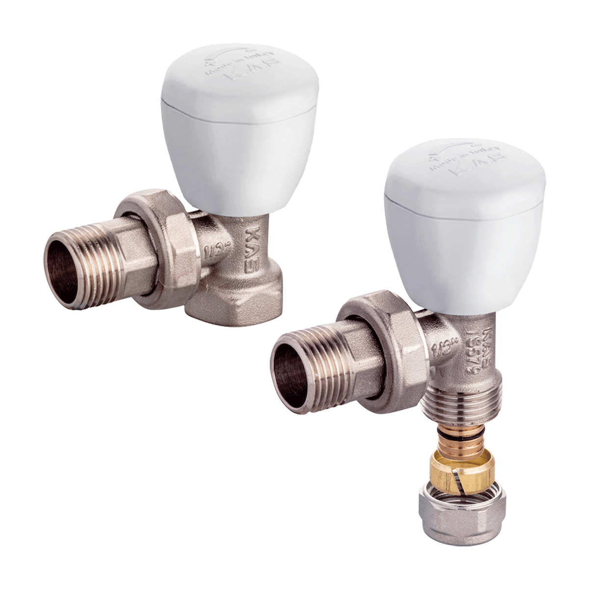 Kas Köşe Rakorlu Radyatör Vana Tip6 1/2'' -16x2 Pe-x Bağlantılı