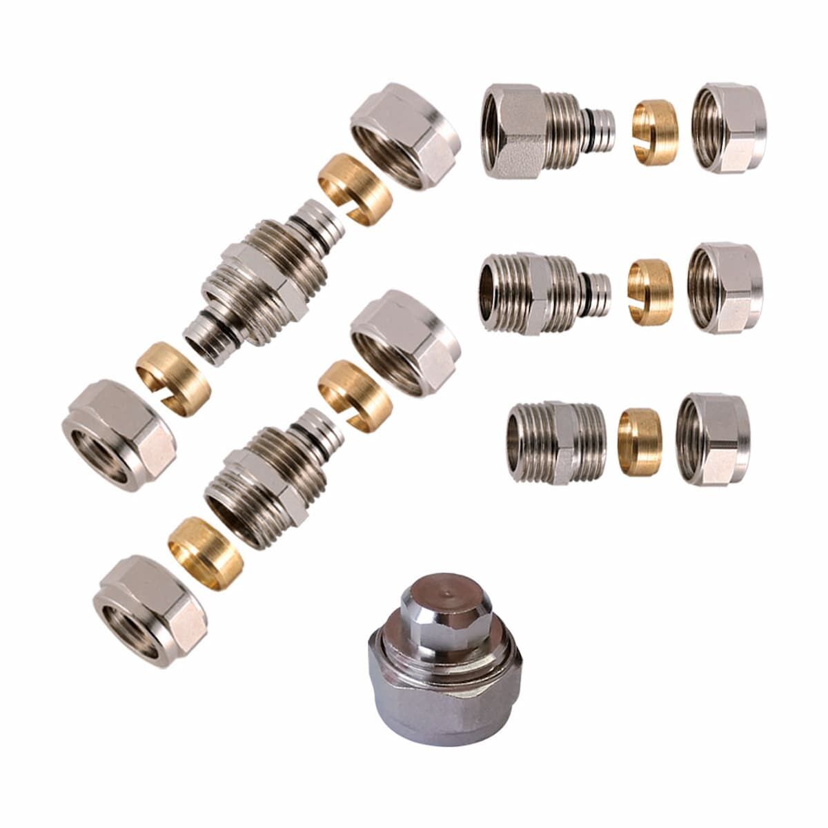 Kas Yerden Isıtma Bağlantı Rakorları 16x2 Hortum-Hortum