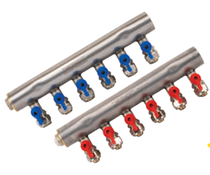 3/8” Mini Vanalı Kollektör - Paslanmaz  Çelik  5 Delikli