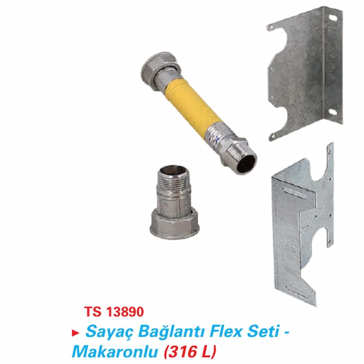 Kas Sayaç Bağlantı Flex Seti - Makaronlu 1'' 20 Cm Ön Bağ. DN25