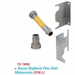 Kas Sayaç Bağlantı Flex Seti - Makaronlu 1'' 20 Cm Ön Bağ. DN25