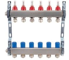 Debili-Vanalı Kollektör Seti - Kare Tip Paslanmaz Çelik 5 Delikli